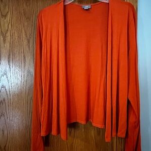 J. Jill Orange Open Front Cardigan